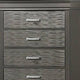 Jean Tall Dresser Chest 5 Drawers Chrome Dark Gray Solid Wood BM326053