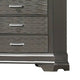 Jean Tall Dresser Chest 5 Drawers Chrome Dark Gray Solid Wood BM326053