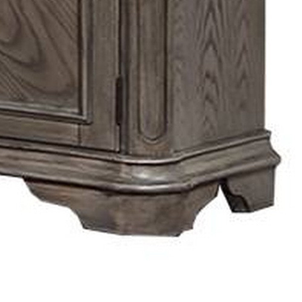 Sideboard Buffet Cabinet 2 Storage Drawers 56’’ Rich Oak Brown Wood BM326055