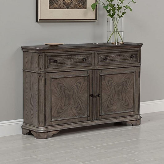 Sideboard Buffet Cabinet, 2 Storage Drawers, 56" Rich Oak Brown Wood