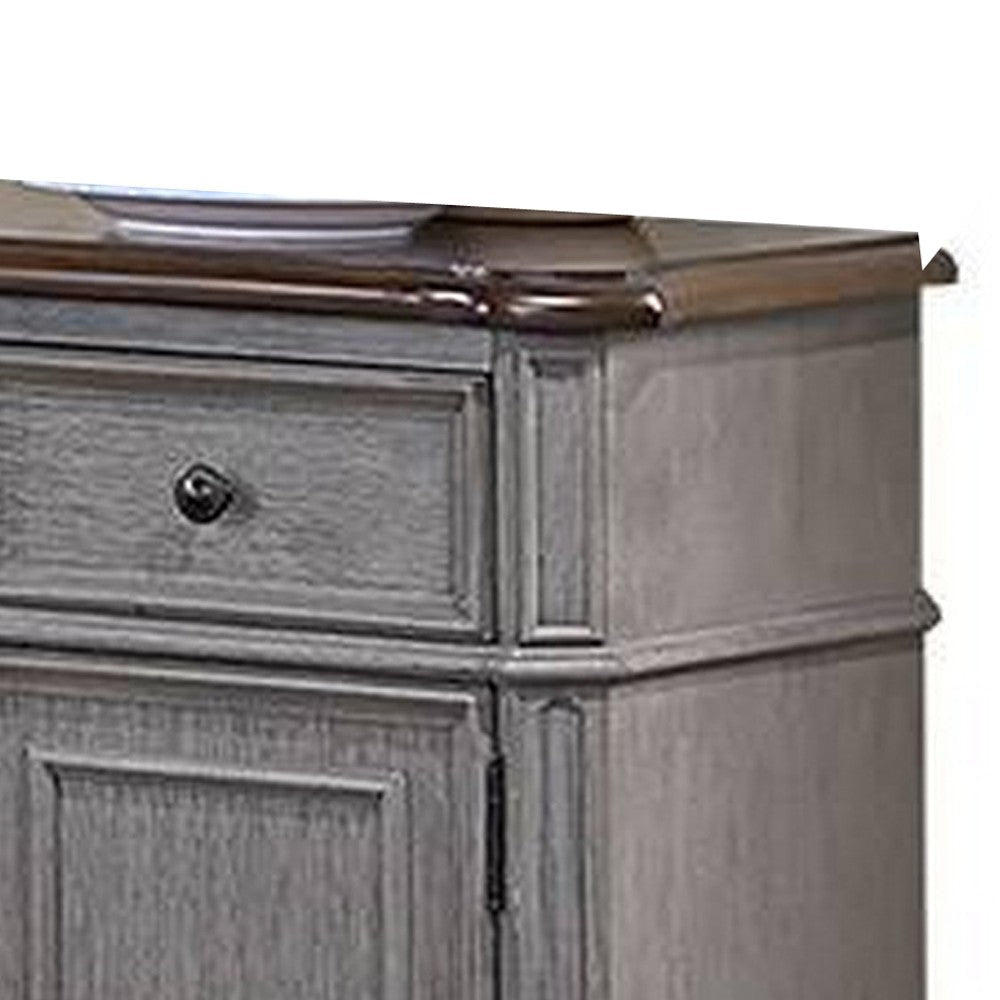 Sideboard Buffet Console 6 Drawers 2 Cabinets 60’’ Gray Brown BM326056