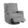 Manie Swivel Glider Manual Recliner Solid Wood Classic Gray Burlap BM326058