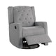 Manie Swivel Glider Manual Recliner Solid Wood Classic Gray Burlap BM326058