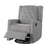 Manie Swivel Glider Manual Recliner Solid Wood Classic Gray Burlap BM326058