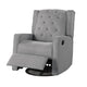 Manie Swivel Glider Manual Recliner Solid Wood Classic Gray Burlap BM326058