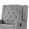 Manie Swivel Glider Manual Recliner Solid Wood Classic Gray Burlap BM326058