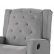 Manie Swivel Glider Manual Recliner Solid Wood Classic Gray Burlap BM326058