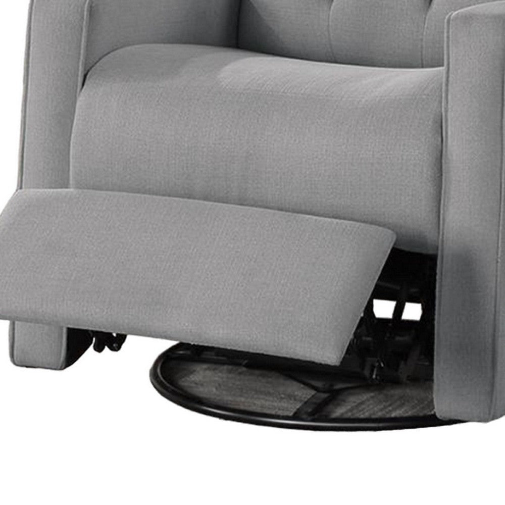 Manie Swivel Glider Manual Recliner Solid Wood Classic Gray Burlap BM326058