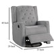 Manie Swivel Glider Manual Recliner Solid Wood Classic Gray Burlap BM326058