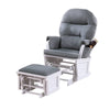 Noni Glider Manual Recliner Chair with Ottoman White Wood Gray BM326061