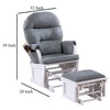Noni Glider Manual Recliner Chair with Ottoman White Wood Gray BM326061