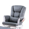 Noni Glider Manual Recliner Chair w Square Ottoman White Wood Gray BM326063