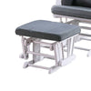 Noni Glider Manual Recliner Chair w Square Ottoman White Wood Gray BM326063