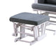Noni Glider Manual Recliner Chair w Square Ottoman White Wood Gray BM326063