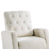 Clair Rocking Chair Natural Brown Solid Wood Beige Button Tufted BM326065
