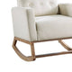 Clair Rocking Chair Natural Brown Solid Wood Beige Button Tufted BM326065