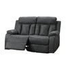 Corie Manual Recliner Loveseat 60’’ Solid Wood Dark Gray Faux Leather BM326070