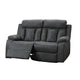 Corie Manual Recliner Loveseat 60’’ Solid Wood Dark Gray Faux Leather BM326070