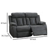 Corie Manual Recliner Loveseat 60’’ Solid Wood Dark Gray Faux Leather BM326070