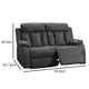 Corie Manual Recliner Loveseat 60’’ Solid Wood Dark Gray Faux Leather BM326070