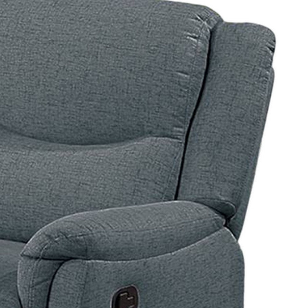Ammy Manual Recliner Chair Pillow Top Arms Dark Gray Faux Burlap BM326072