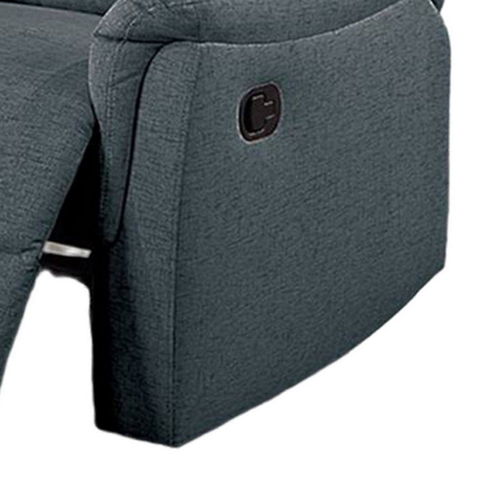 Ammy Manual Recliner Chair Pillow Top Arms Dark Gray Faux Burlap BM326072