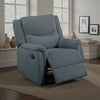 Ammy Manual Recliner Chair, Pillow Top Arms, Dark Gray Faux Burlap