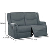 Ammy Manual Recliner Loveseat 53in Solid Wood Dark Gray Faux Burlap BM326073