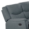 Ammy Manual Recliner Sofa Pillow Arms 75in Wood Gray Faux Burlap BM326074