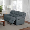 Ammy Manual Recliner Sofa, Pillow Arms, 75in Wood, Gray Faux Burlap