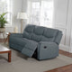 Ammy Manual Recliner Sofa, Pillow Arms, 75in Wood, Gray Faux Burlap