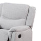 Ammy Manual Recliner Chair Pillow Arms Solid Wood White Faux Burlap BM326075