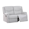 Ammy Manual Loveseat with Pillow Arms, 53" Wood, White Faux Burlap