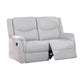 Ammy Manual Loveseat with Pillow Arms, 53" Wood, White Faux Burlap