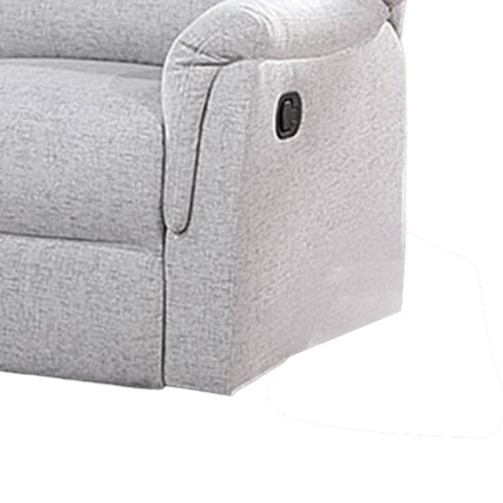 Ammy Manual Loveseat with Pillow Arms 53’’ Wood White Faux Burlap BM326076