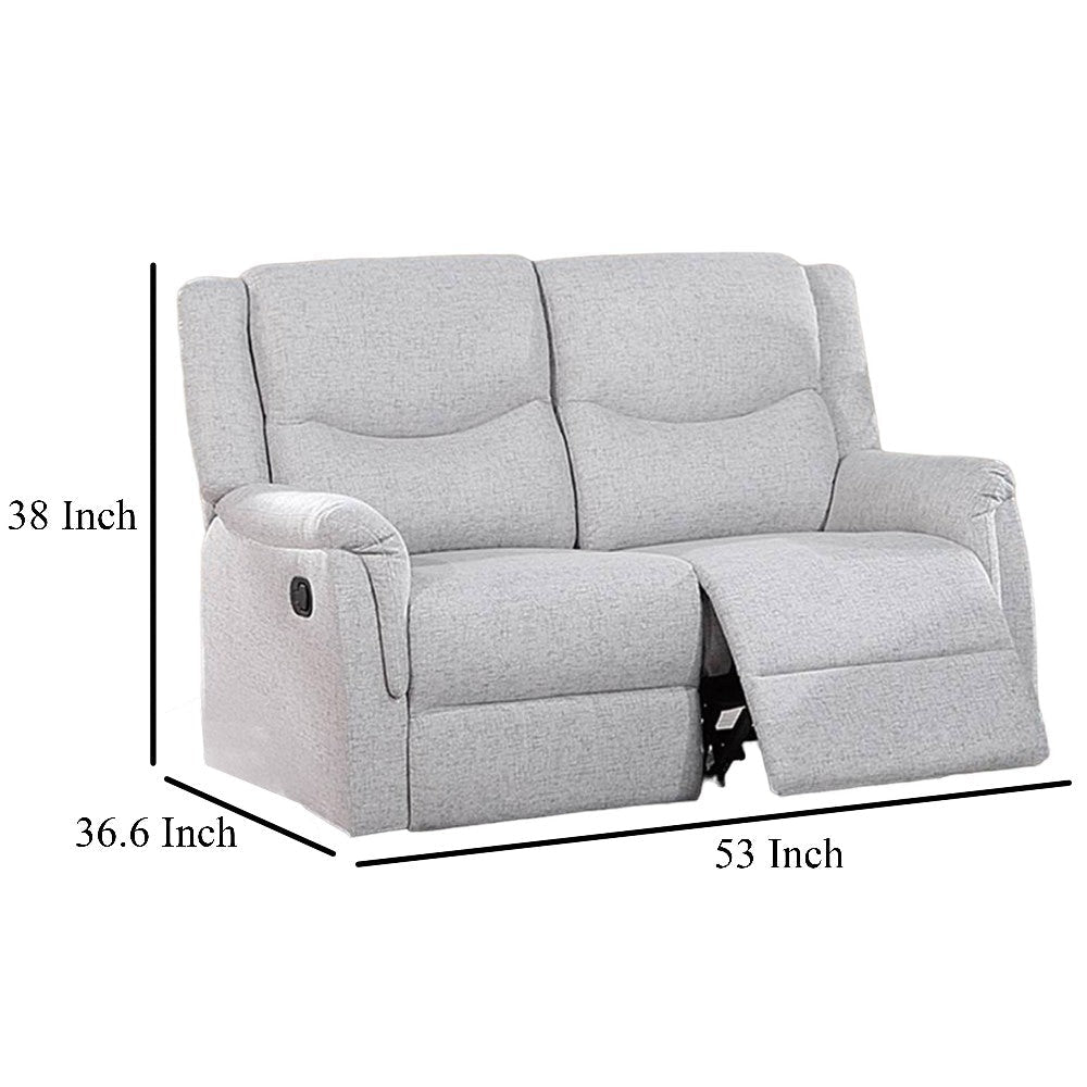 Ammy Manual Loveseat with Pillow Arms 53’’ Wood White Faux Burlap BM326076