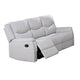 Ammy Manual Recliner Sofa, Pillow Arms, 75in Wood, White Faux Burlap