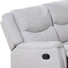Ammy Manual Recliner Sofa Pillow Arms 75in Wood White Faux Burlap BM326077