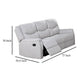 Ammy Manual Recliner Sofa Pillow Arms 75in Wood White Faux Burlap BM326077
