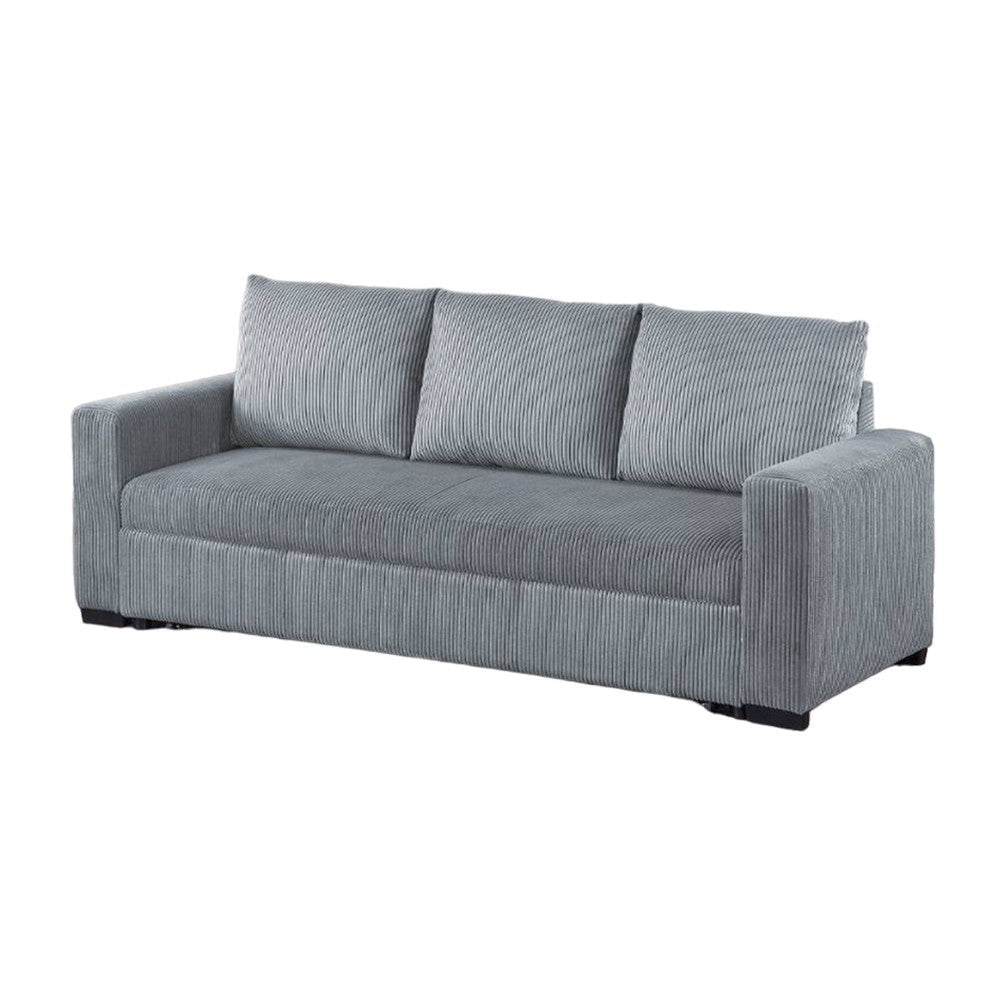 Billy Convertible Sofa Bed Low Profile Legs Gray Corduroy 85’’ BM326084