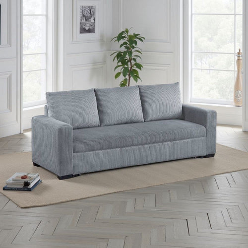 Billy Convertible Sofa Bed, Low Profile Legs, Gray Corduroy 85"