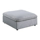 Joana Cocktail Ottoman, Light Gray Corduroy, Modular Square 39"