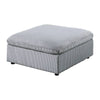 Joana Cocktail Ottoman Light Gray Corduroy Modular Square 39’’ BM326088