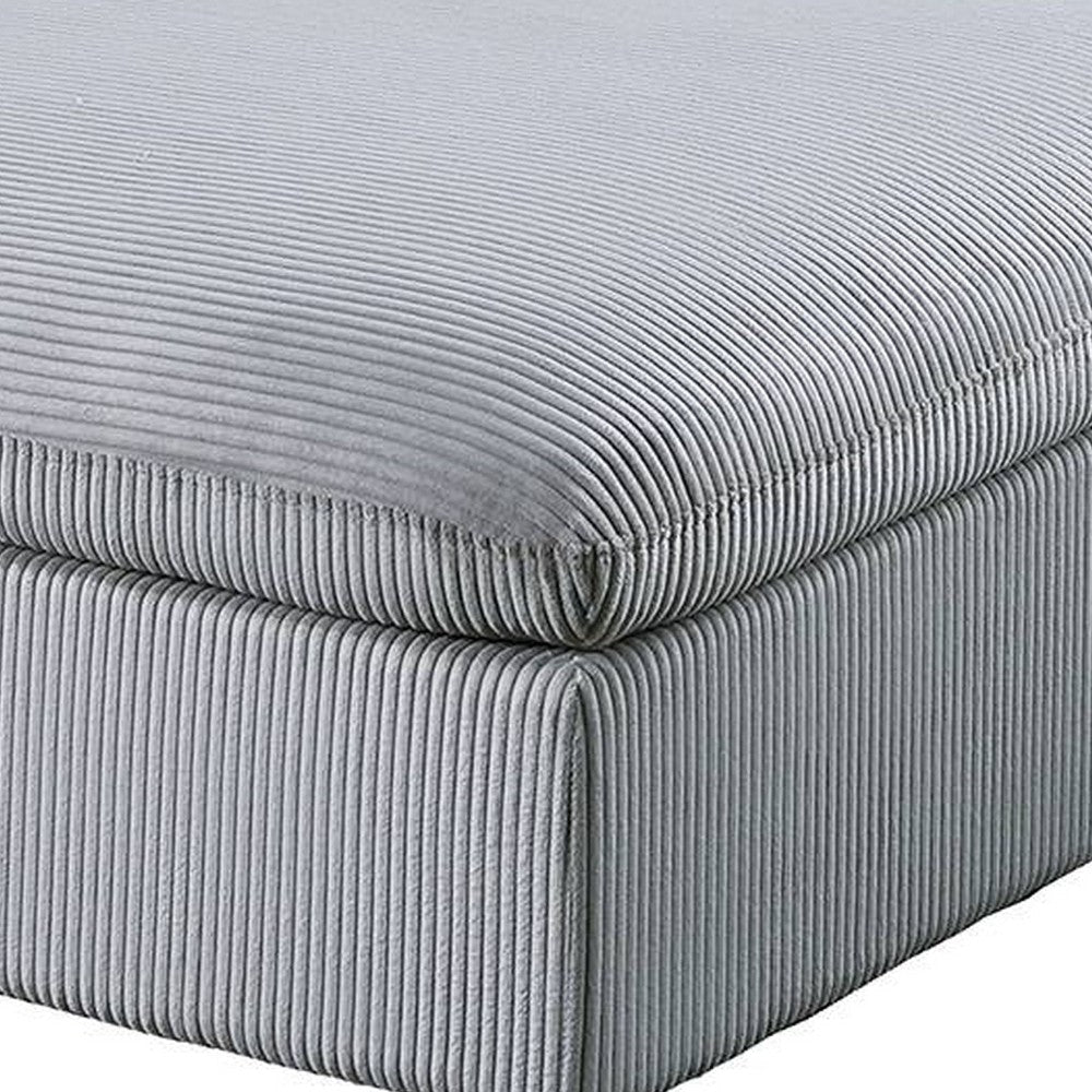 Joana Cocktail Ottoman Light Gray Corduroy Modular Square 39’’ BM326088