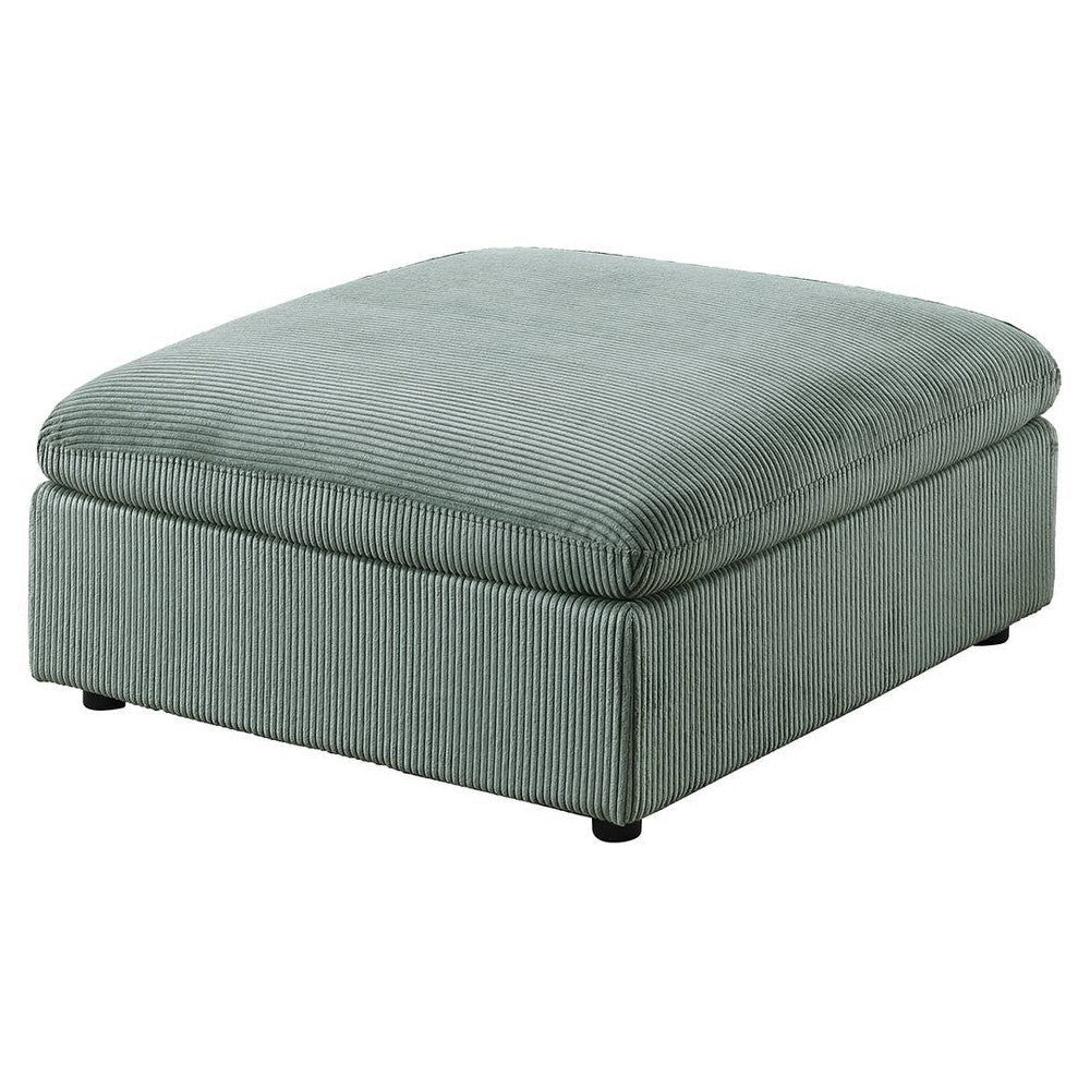 Joana Cocktail Ottoman, Sage Green Corduroy, Modular Square 39"