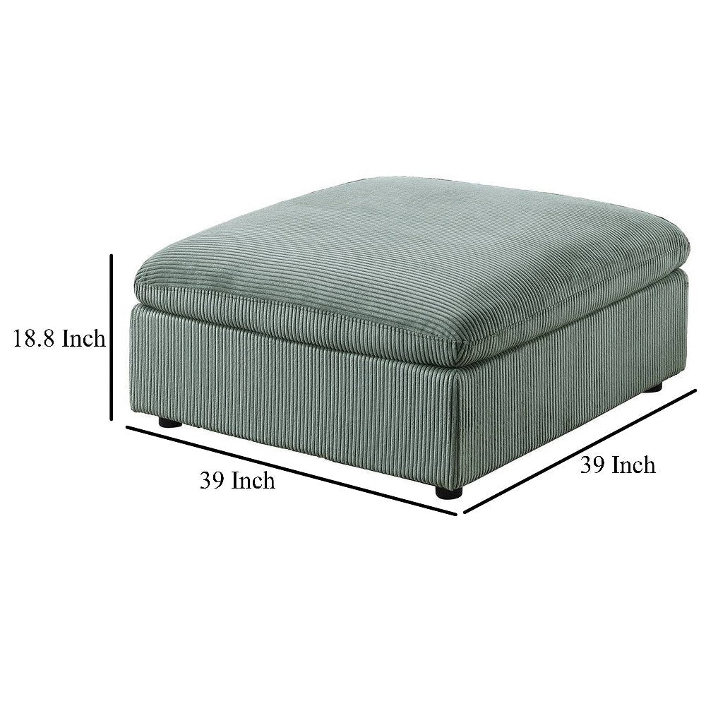 Joana Cocktail Ottoman Sage Green Corduroy Modular Square 39’’ BM326089