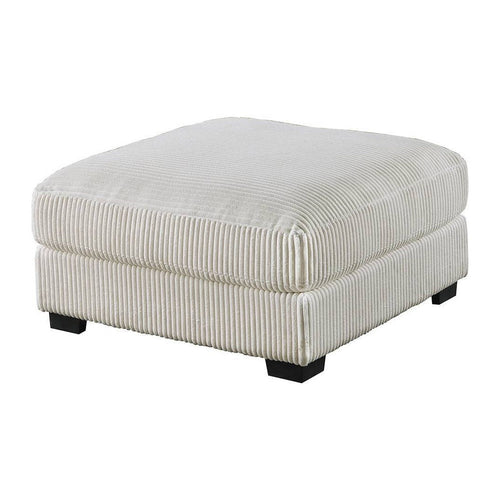Joana Cocktail Ottoman, Light Gray Wide Welt Corduroy Fabric, 37"