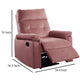Jessy Manual Recliner Chair Tufted Cushioned Rose Pink Velvet BM326093