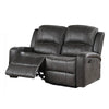 Charles Manual Recliner Loveseat Plush Smoke Gray Faux Leather 55’’
