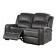 Charles Manual Recliner Loveseat Plush Smoke Gray Faux Leather 55’’